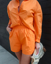 Infinity Cotton Pocketed Shorts - Orange